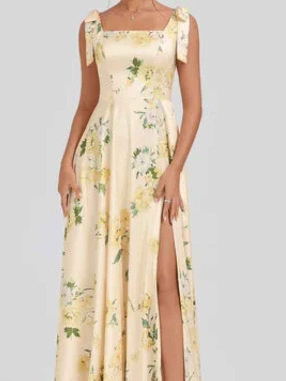 JJs HOUSE Satin Tie-Strap Maxi Dress Plus Size